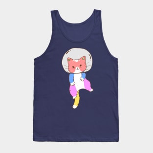 Colorful Space Cat Tank Top